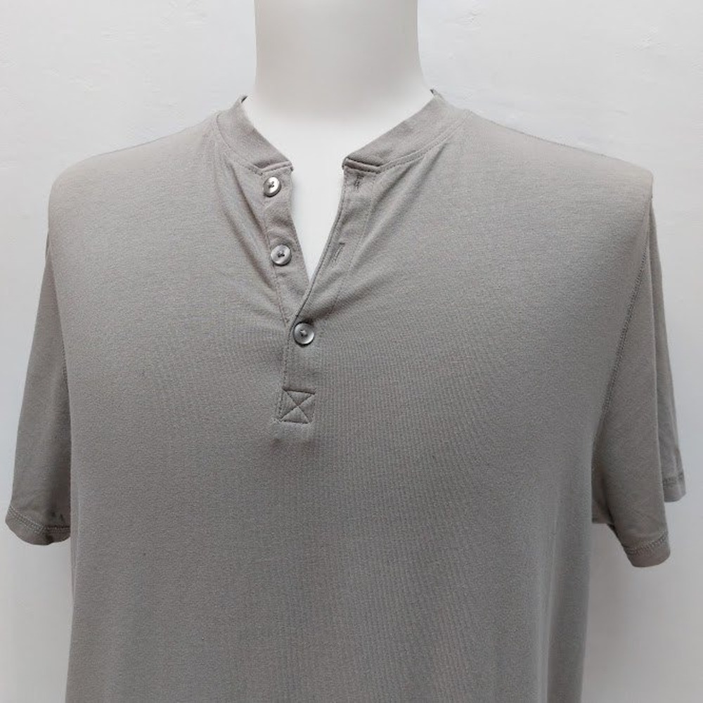 William Rast Henley Shirt Men's Large Grey Pima Cotton Blend Modal Stretch Basic - Picture 5 of 9